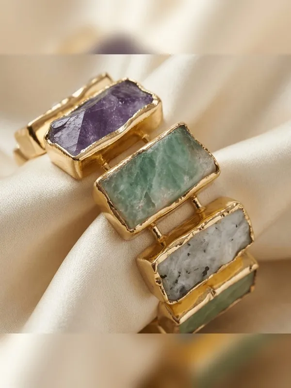 Harmony_Rectagular_Gemstones_Link_Bracelet