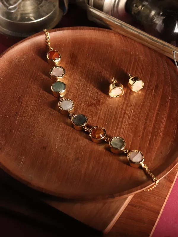 Multicolor_Natural_Stone_Choker_Necklace_Set