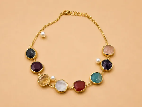 Multicolor_Natural_Stone_Choker_Necklace_Set