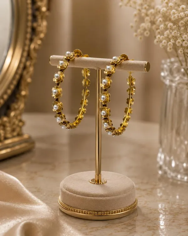Gold-Plated_Round_Hoop_Earrings_with_Real_Pearl
