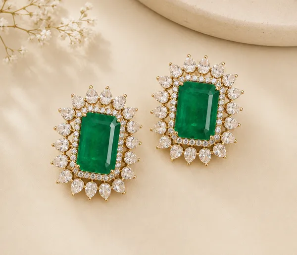 Emerald_Green_Rectangle_Statement_Earrings