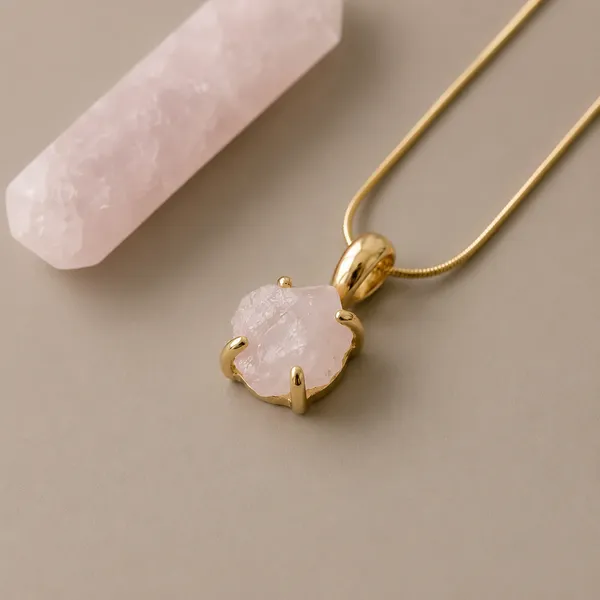 Uncut_Rose_Quartz_Pendant_Necklace