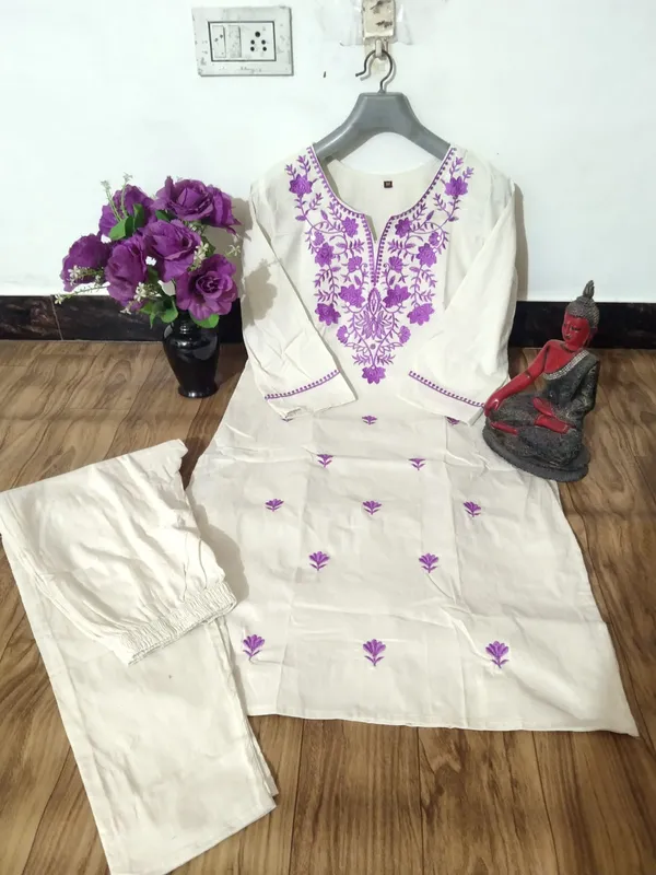 White_Embroidered_Straight_Kurta_Set_for_Women