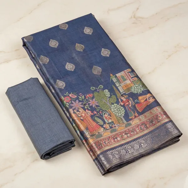 Blue_Banarasi_Silk_Paithani_Saree_For_Women