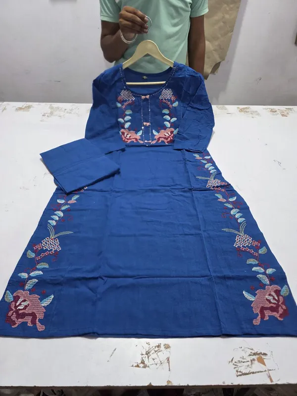 Blue_Embroidered_Straight_Kurta_Set_for_Women