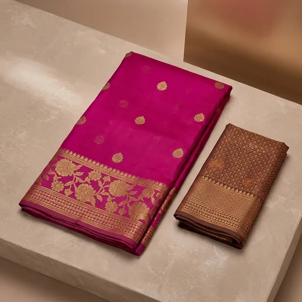 Magenta_Silk_Blend_Zari_Woven_Saree_For_Women