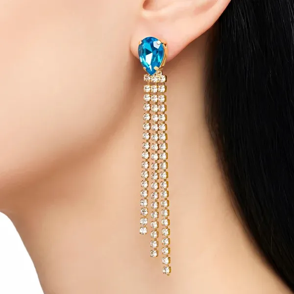 Gold_Toned_Blue_Stone_Tassel_Drop_Earrings_for_Women