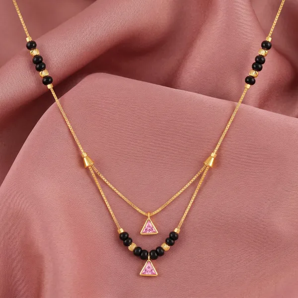 Gold_Toned_Layered_Black_Beaded_Mangalsutra_with_Pink_Stone_Pendants