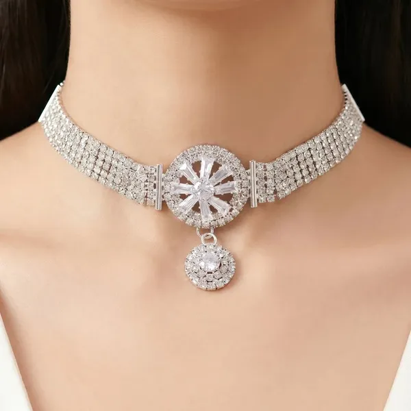Silver_Rhinestone_Choker_Necklace_and_Earrings_Set_for_Women