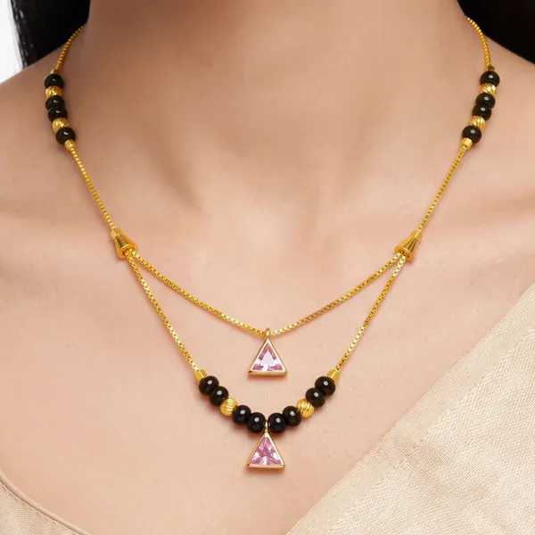 Gold_Toned_Layered_Black_Beaded_Mangalsutra_with_Pink_Stone_Pendants