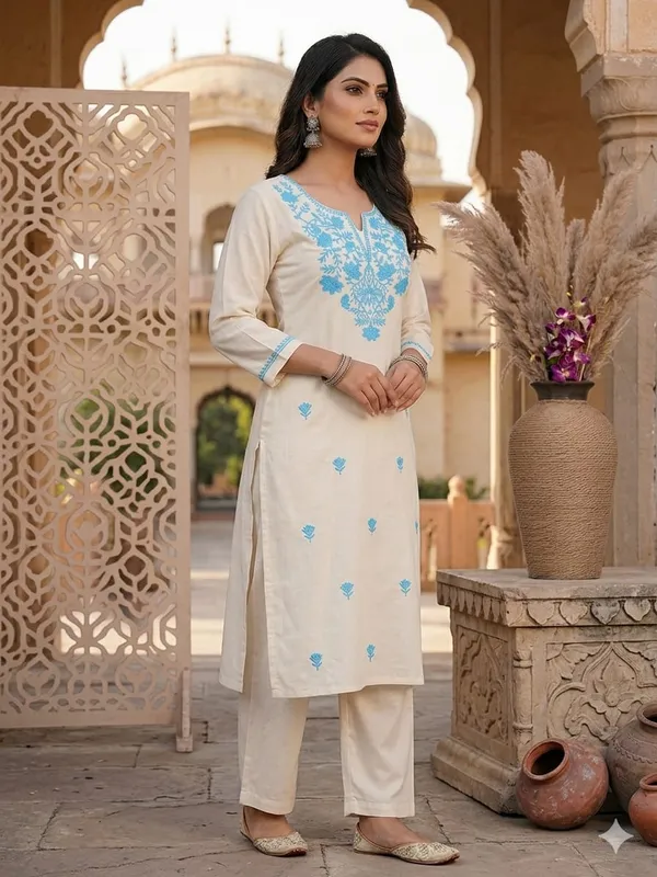 White_Embroidered_Straight_Kurta_Set_for_Women