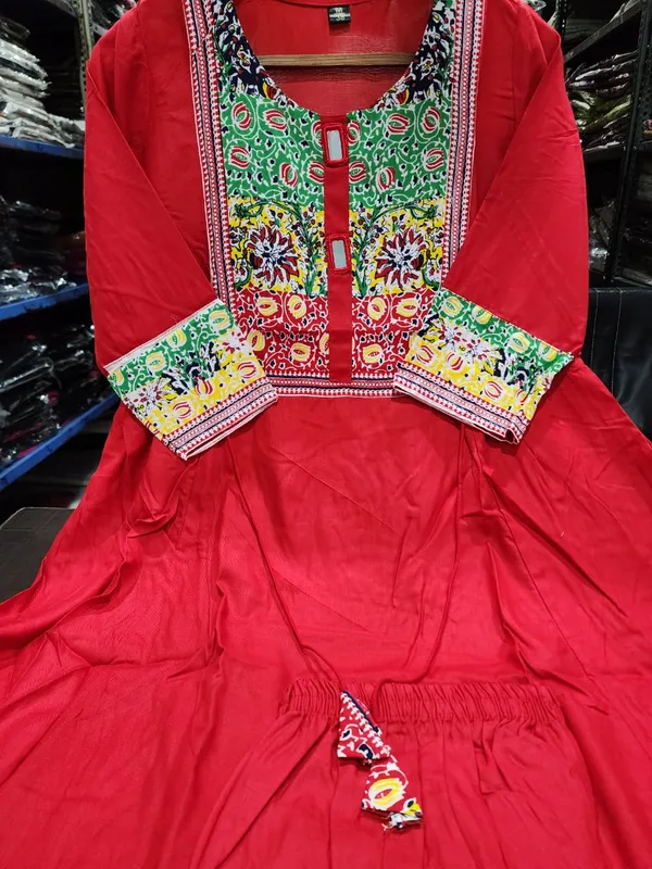Red_Rayon_Floral_Embroidered_Anarkali_Kurta_for_Women