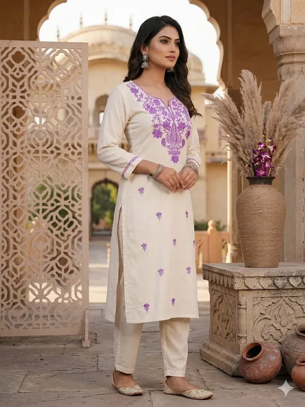 White_Embroidered_Straight_Kurta_Set_for_Women