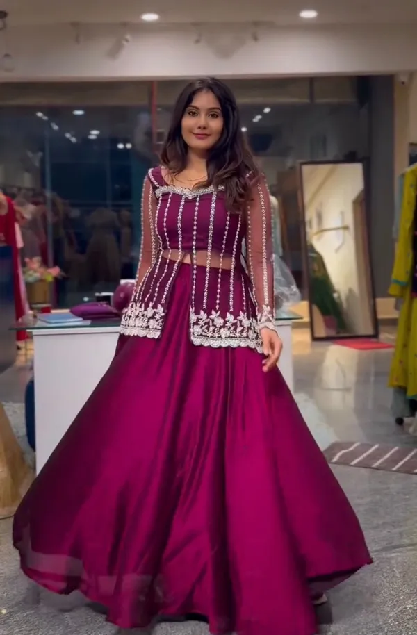 Wine_Embroidered_Flared_Lehenga_Choli_Set_for_Women