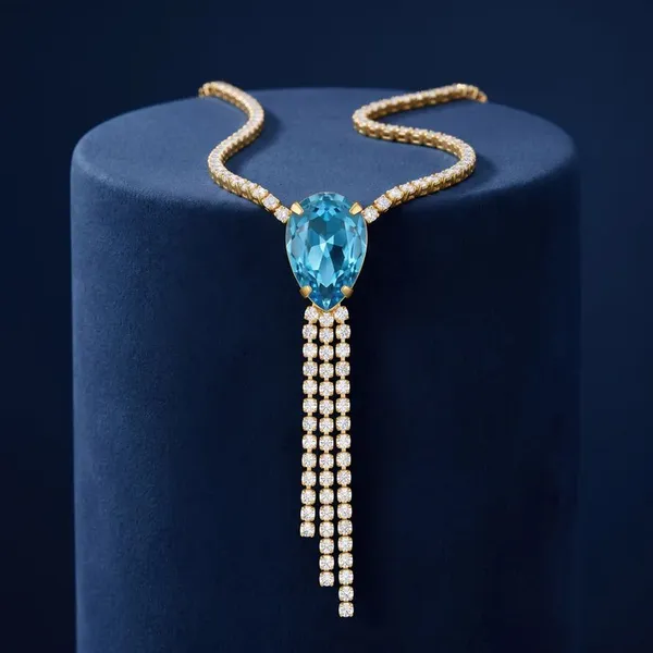 Gold_Toned_Blue_Stone_Tassel_Drop_Earrings_for_Women