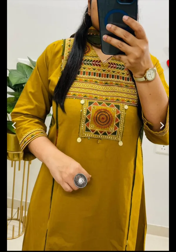 Mustard_Yellow_Cotton_Embroidered_Kurti_Set_with_Dupatta_for_Women