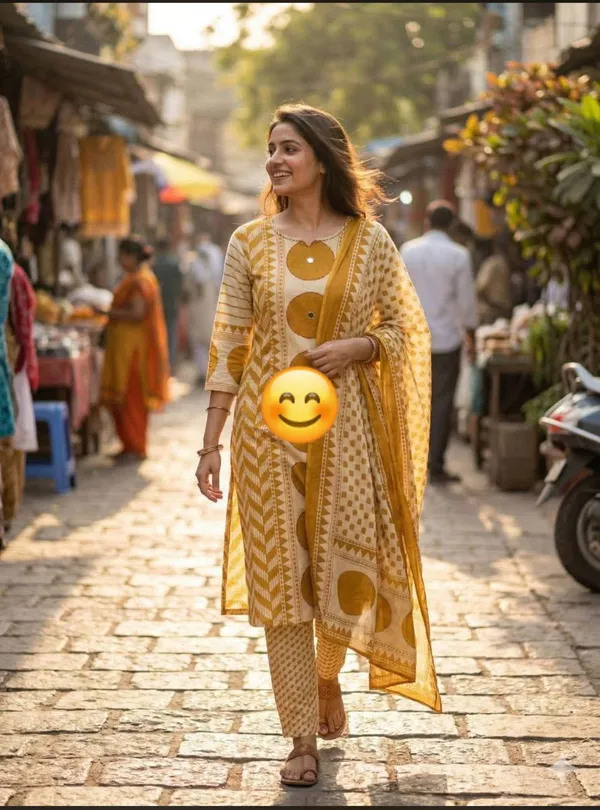 Mustard_Printed_Ethnic_Kurta_Set_for_Women