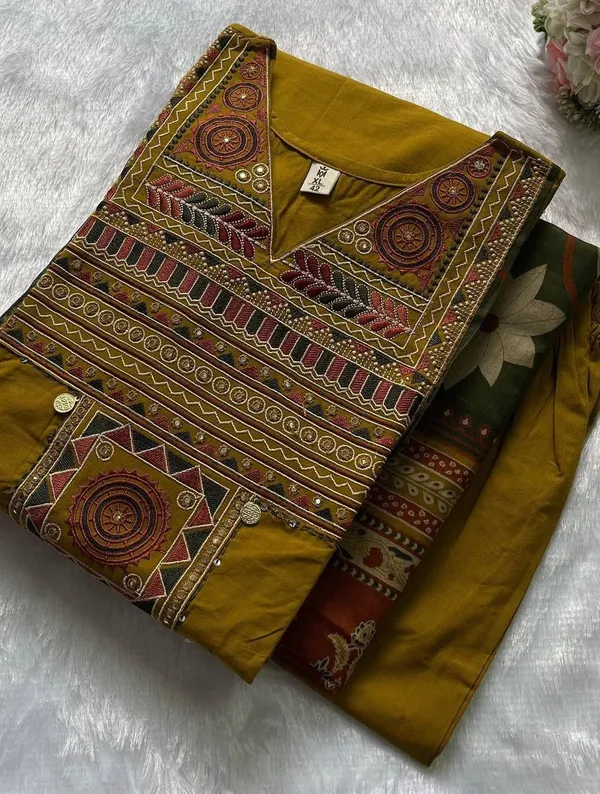 Mustard_Cotton_Kutch_Embroidered_Suit_Set_for_Women