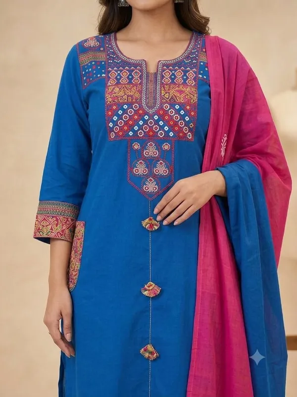 Blue_Embroidered_Straight_Kurta_Set_for_Women