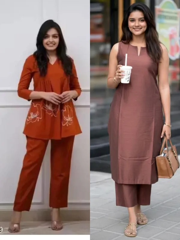 Rust_And_Mauve_Straight_Kurta_Pant_Set_for_Women