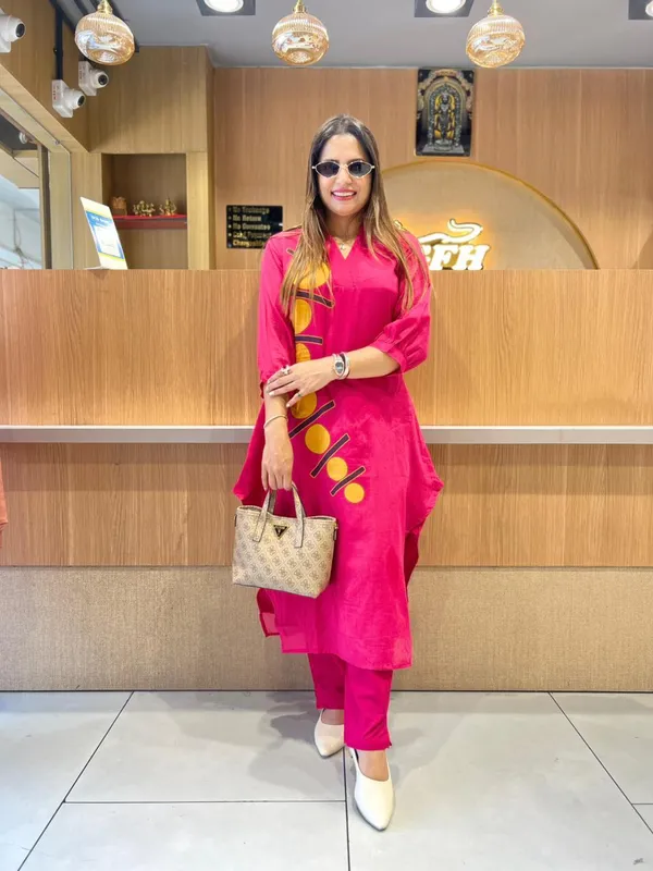 Pink_Cotton_Asymmetric_Kurta_with_Pant_for_Women