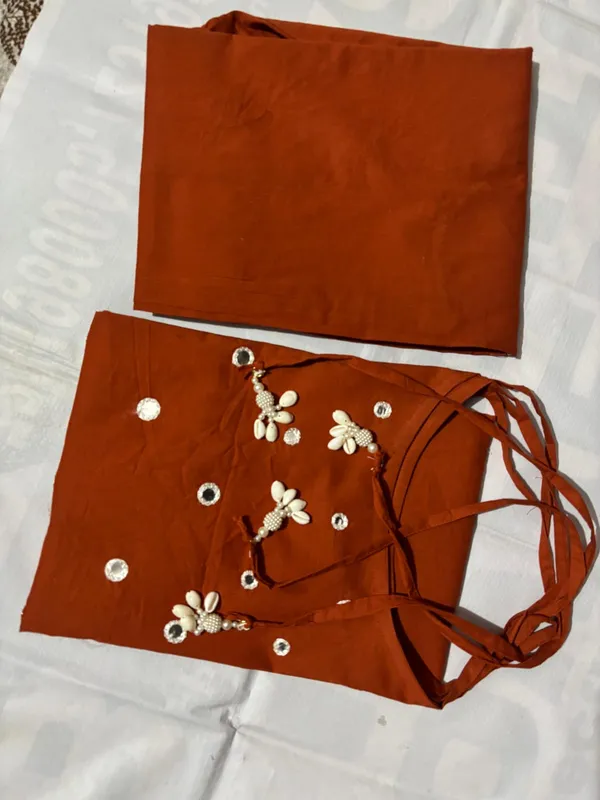 Rust_Sleeveless_Embellished_Kurta_Set_for_Women