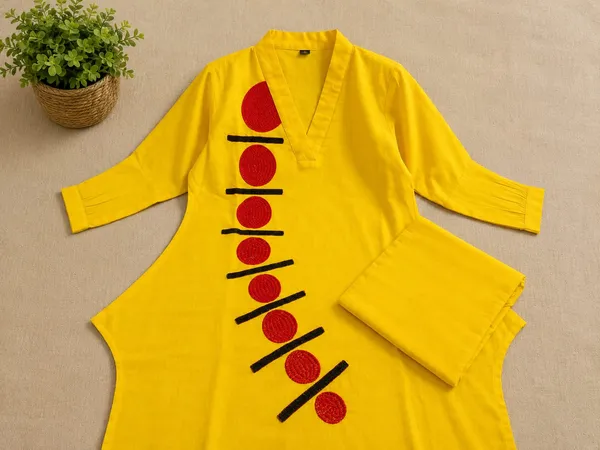 Yellow_Cotton_Straight_Fit_Kurta_with_Pant_Set_for_Women