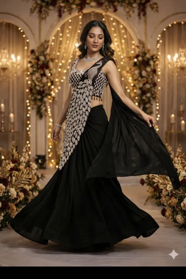 Pink_Georgette_Peacock_Embroidered_Draped_Saree_Gown_for_Women
