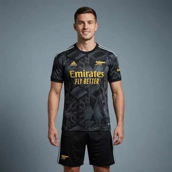 Arsenal_black_Retro_Jersey_set_with_shorts