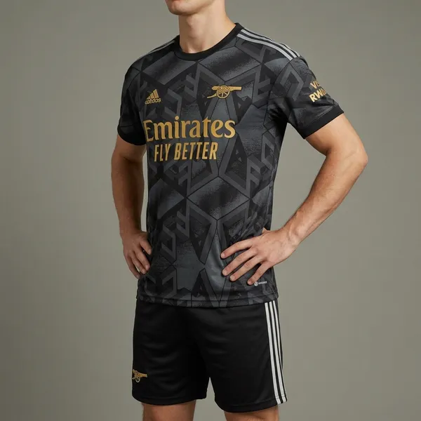 Arsenal_black_Retro_Jersey_set_with_shorts