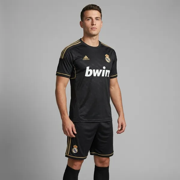 Black_Real_Madrid_Gold_Trim_Retro_jersey_set_with_shorts