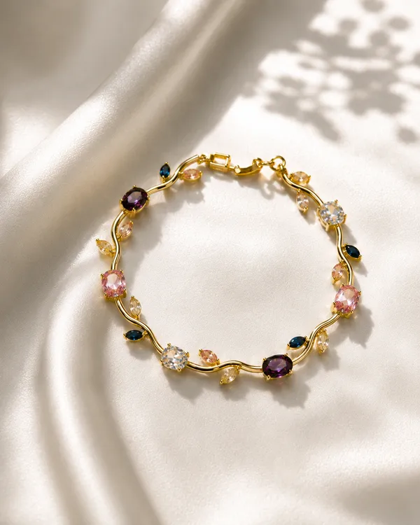 Multicolor_Alloy_Tulip_Charm_Bracelet_For_Women