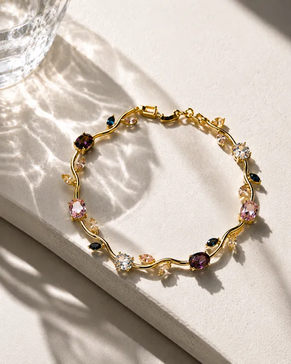 Multicolor_Alloy_Tulip_Charm_Bracelet_For_Women