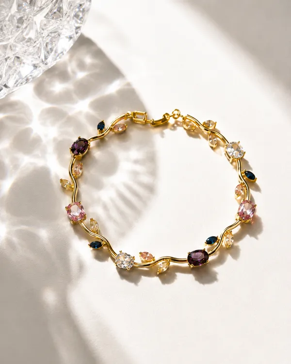 Multicolor_Alloy_Tulip_Charm_Bracelet_For_Women