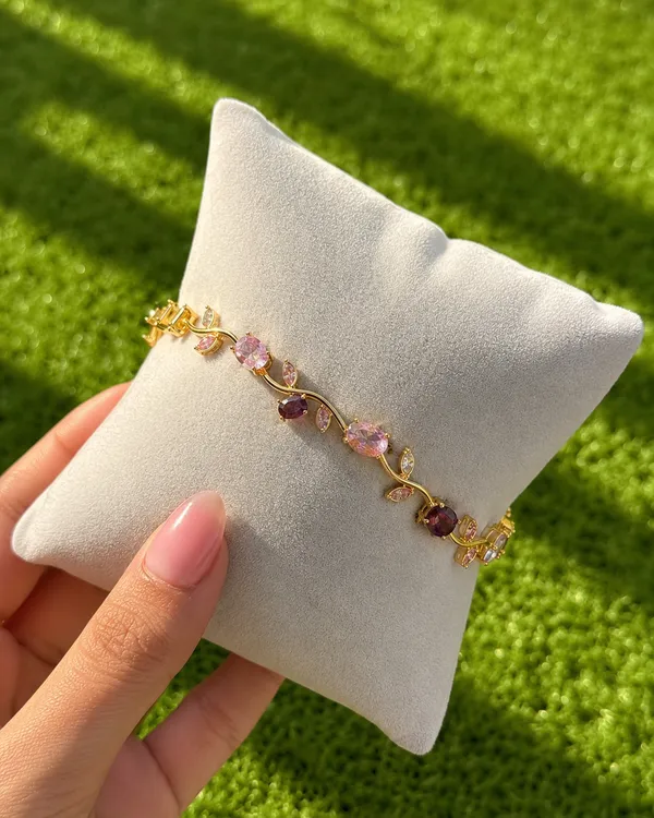 Multicolor_Alloy_Tulip_Charm_Bracelet_For_Women