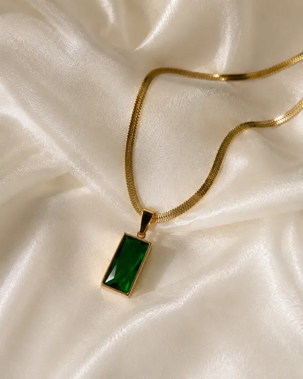 Gold_And_Green_18K_Plated_Stainless_Steel_Jade_Necklace_For_Women