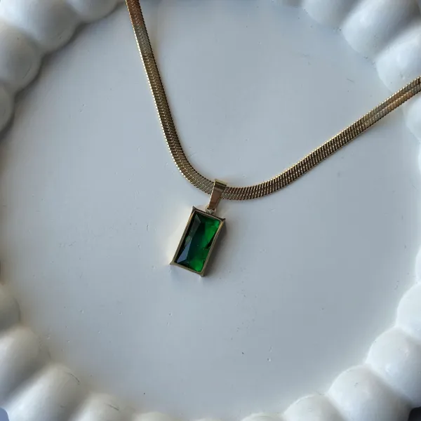 Gold_And_Green_18K_Plated_Stainless_Steel_Jade_Necklace_For_Women