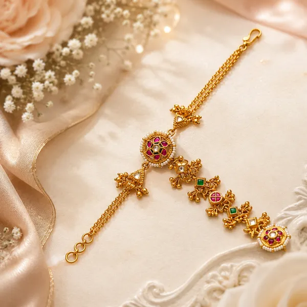 Gold_Kundan_Multicolor_Stone_Hath_Phool_For_Women