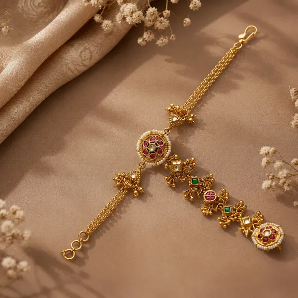 Gold_Kundan_Multicolor_Stone_Hath_Phool_For_Women
