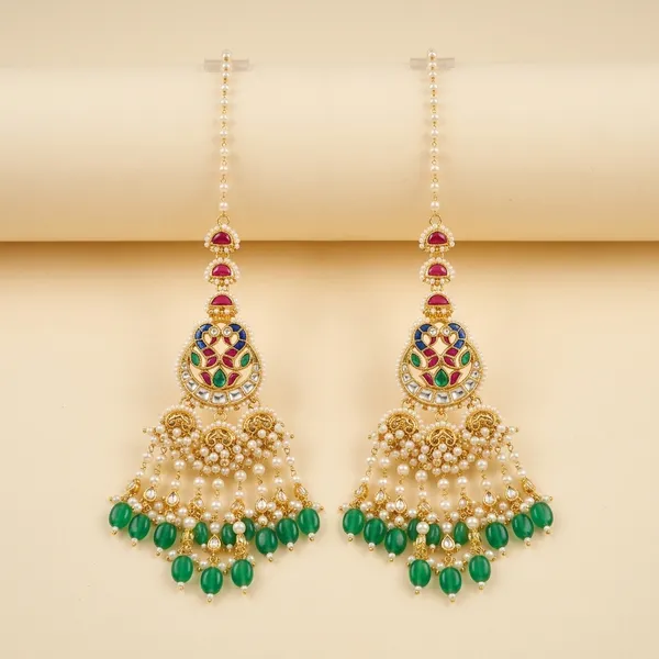 Gold_Green_Kundan_Pearl_Chandbali_Earrings_For_Women