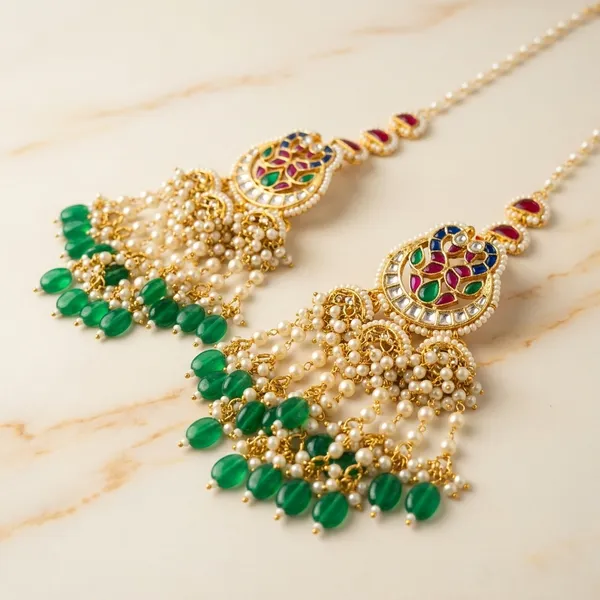 Gold_Green_Kundan_Pearl_Chandbali_Earrings_For_Women