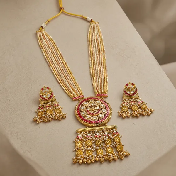 Gold_Kundan_Meenakari_Necklace_Set_With_Earrings_For_Women