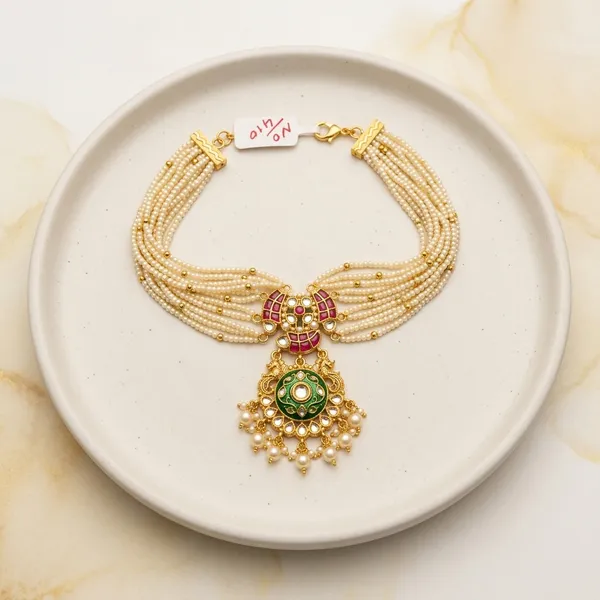 Multicolor_Pearl_Multi-Strand_Kundan_Stone_Bracelet_For_Women