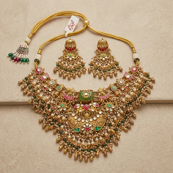 Gold_Kundan_Jadau_Bridal_Necklace_Set_For_Women