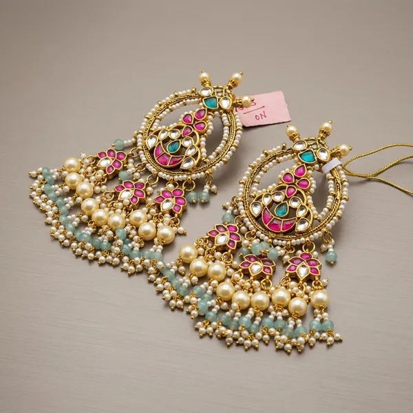 Gold_Kundan_Peacock_Motif_Chandbali_Earrings_For_Women