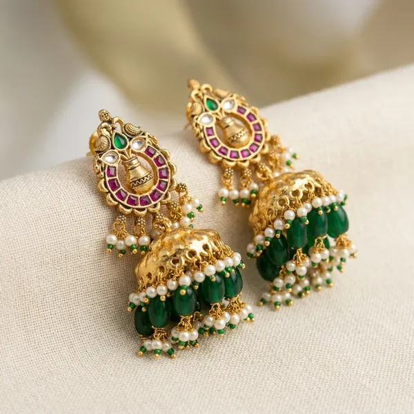 Gold_Pink_Kundan_Paisley_Jhumka_Earrings_With_Pearl_Drops_For_Women