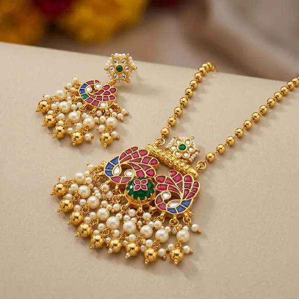 Gold_Kundan_Pearl_Drop_Necklace_Set_For_Women