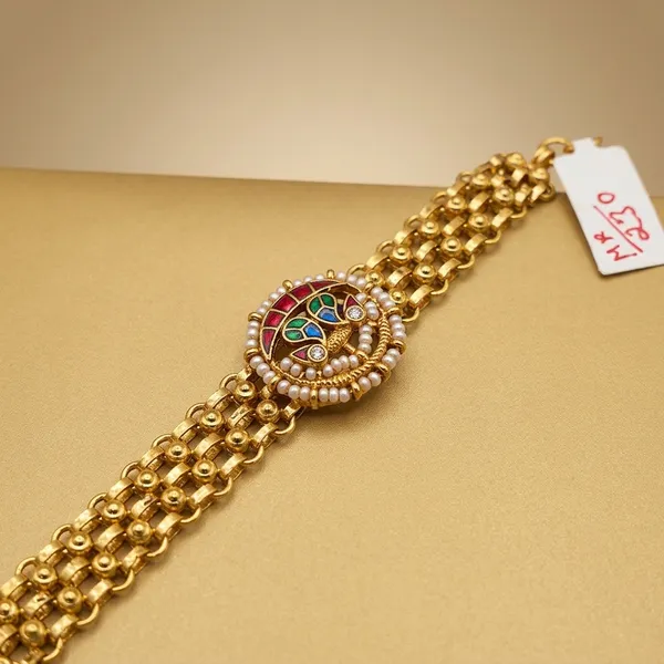 Gold_Meenakari_Peacock_Design_Saree_Waist_Belt_For_Women