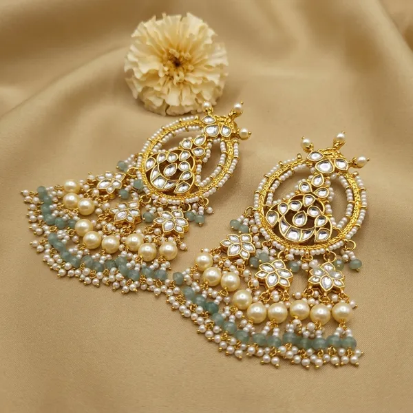 Gold_Kundan_Pearl_Tassel_Chandbali_Earrings_For_Women