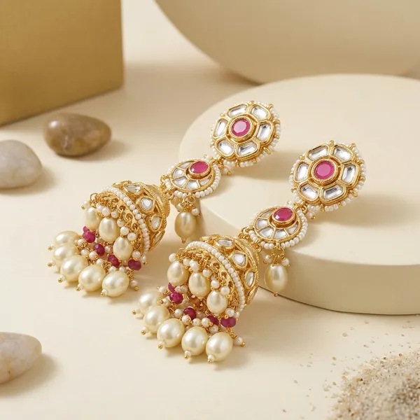 Gold_Kundan_Pearl_Drop_Jhumka_Earrings_For_Women